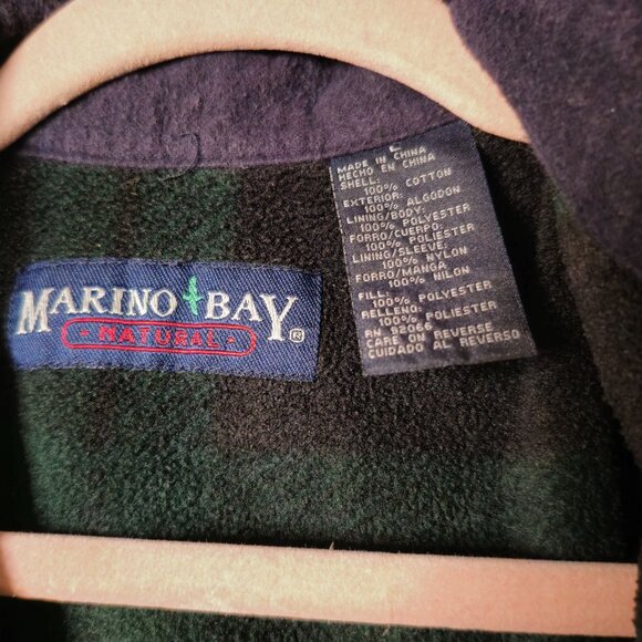 VTG Marino Bay Mens Heavyweight Flannel Shirt Jacket XL Blue Lined Double Layer - Picture 5 of 7